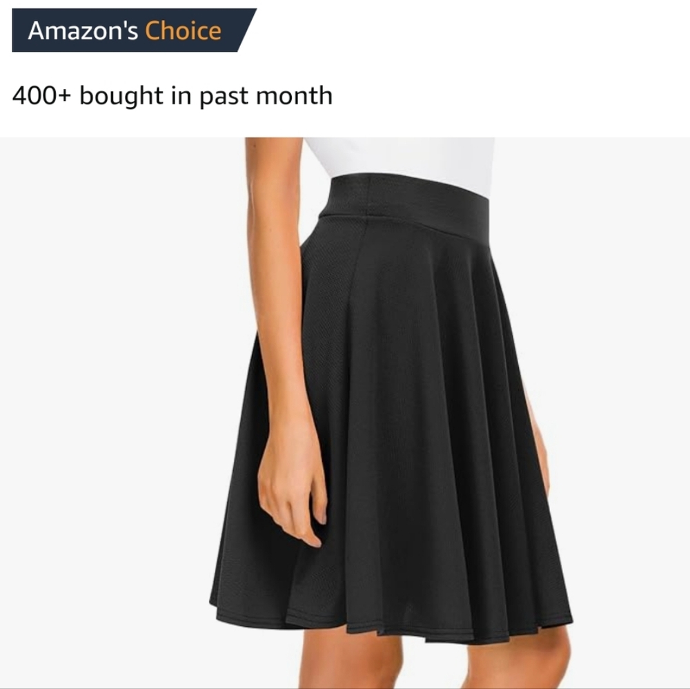 Plus size womens flare midi high waisted skirts